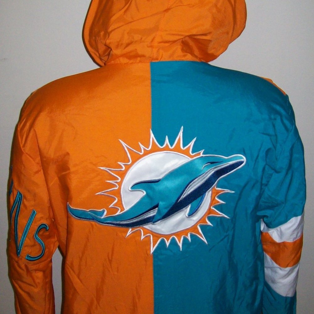 MIAMI DOLPHINS Starter KNOCKOUT Hooded Jacket MEDIUM, LARGE_7